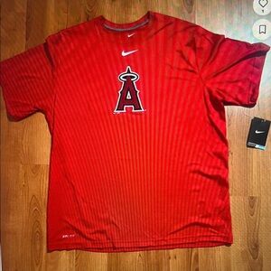 Nike Red Los Angeles Angels Logo Tee